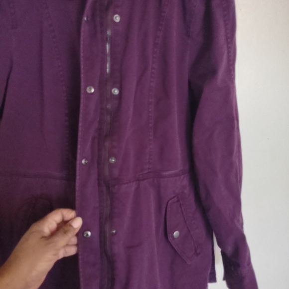 Loft Purple Women's Hooded Zip Up Utility Jacket Size M - Picture 5 of 12